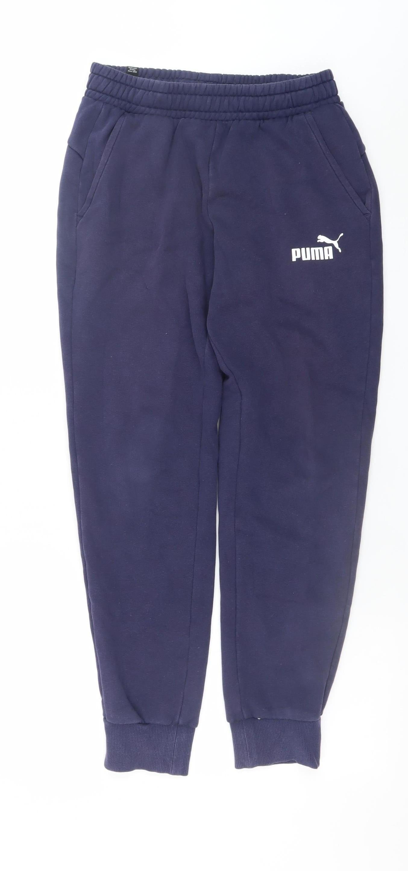 Mens UK Size S PUMA Regular Fit Sweatpants Blue Trousers