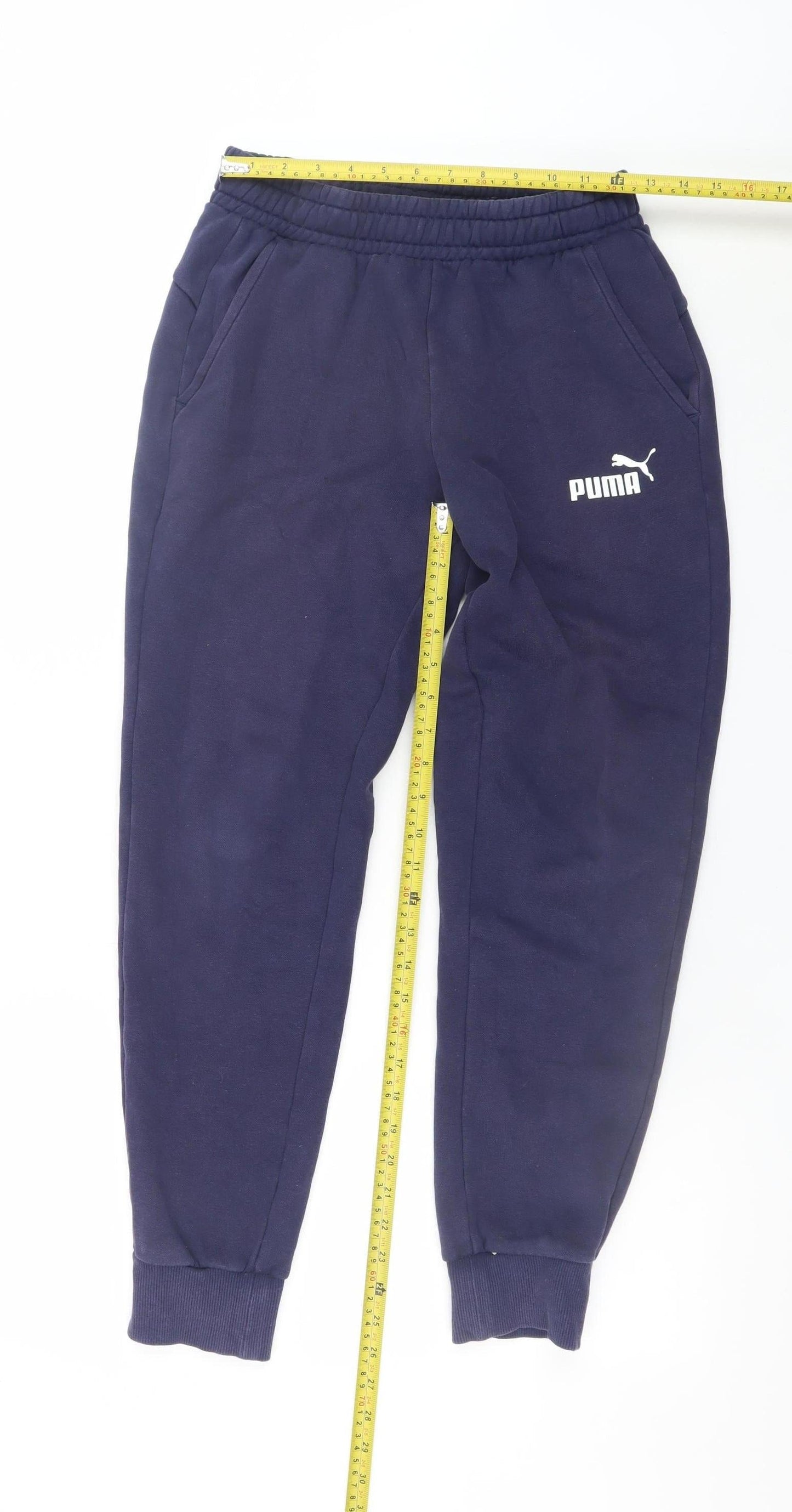 Mens UK Size S PUMA Regular Fit Sweatpants Blue Trousers