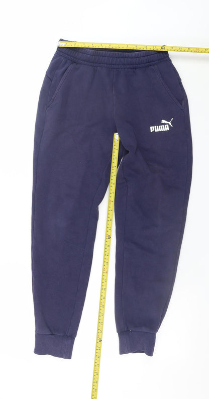 Mens UK Size S PUMA Regular Fit Sweatpants Blue Trousers