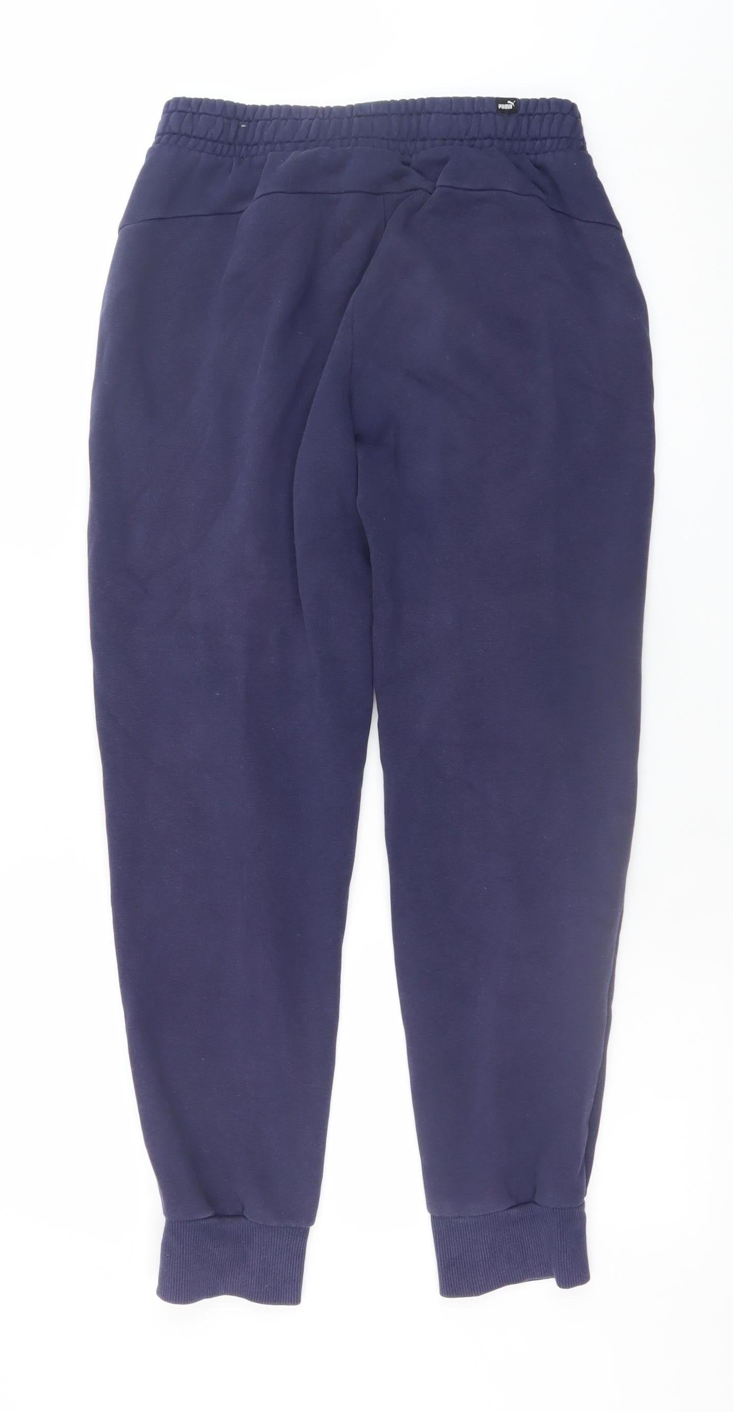 Mens UK Size S PUMA Regular Fit Sweatpants Blue Trousers