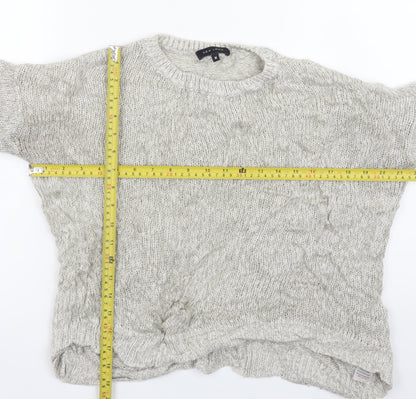 New Look Women's Grey Cable-Knit Pullover Jumper Size M