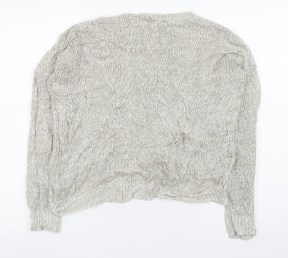 New Look Women's Grey Cable-Knit Pullover Jumper Size M