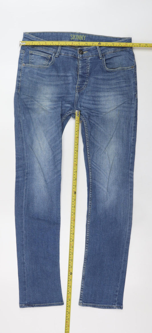 Mens UK Size M Denim Co. Slim Fit Skinny Blue Jeans