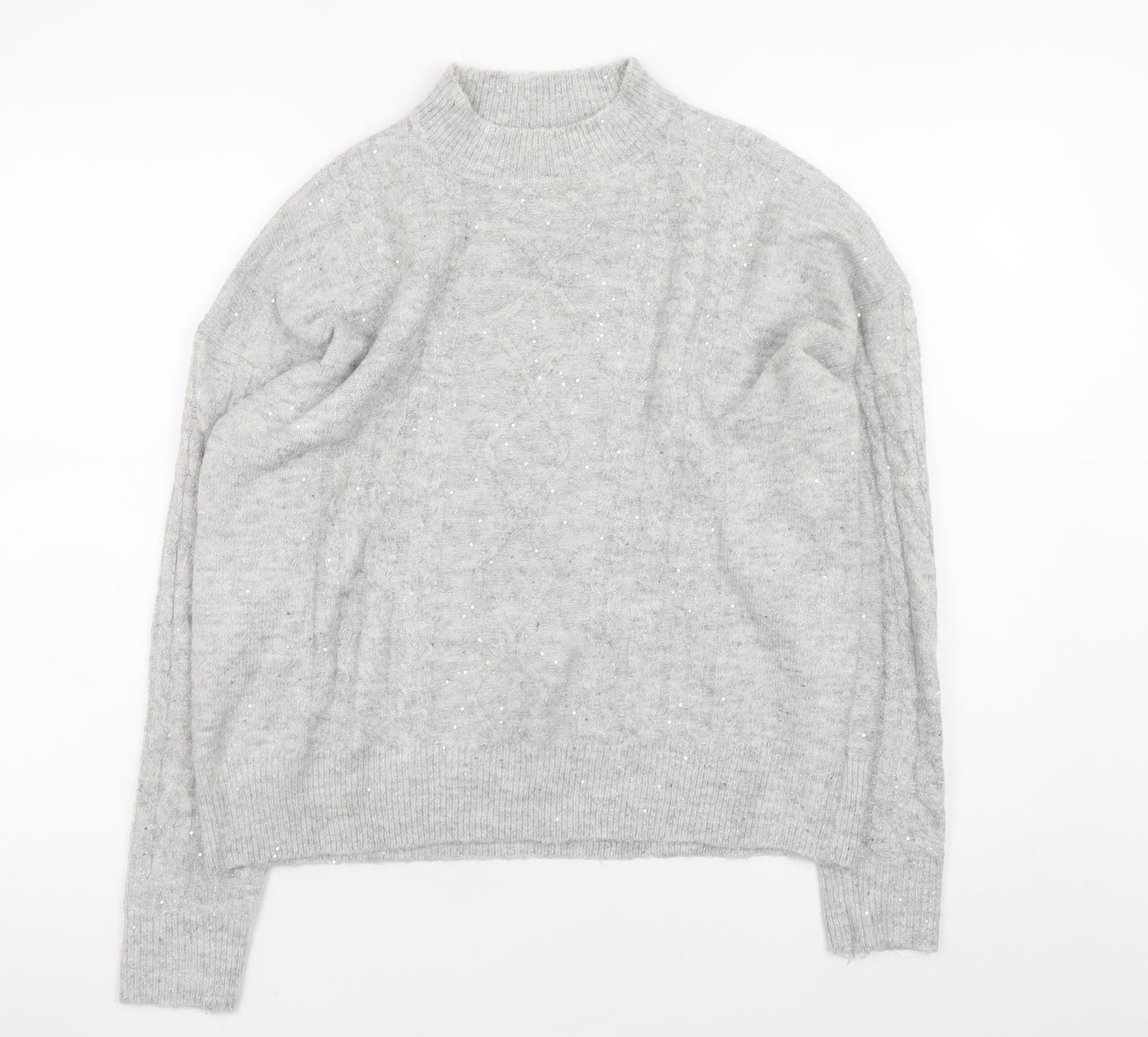 Womens UK Size 12 Apricot Grey Pullover Jumper