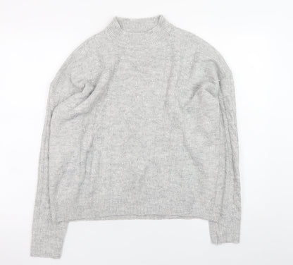 Womens UK Size 12 Apricot Grey Pullover Jumper