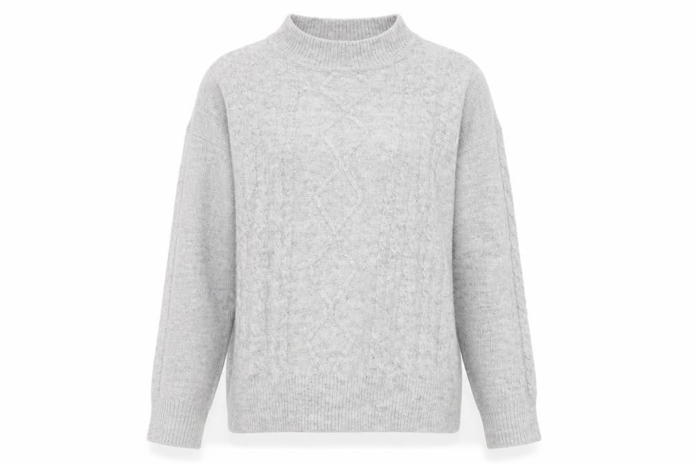 Womens UK Size 12 Apricot Grey Pullover Jumper