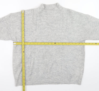 Womens UK Size 12 Apricot Grey Pullover Jumper