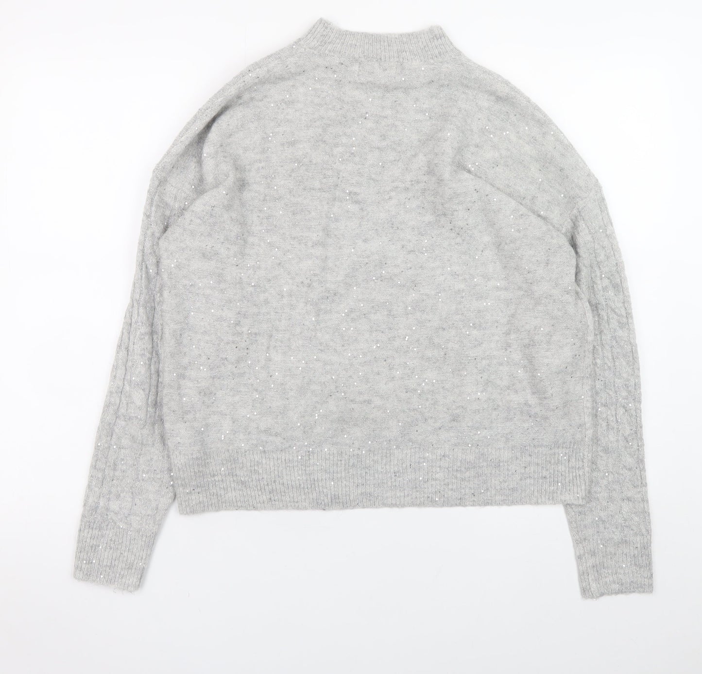 Womens UK Size 12 Apricot Grey Pullover Jumper