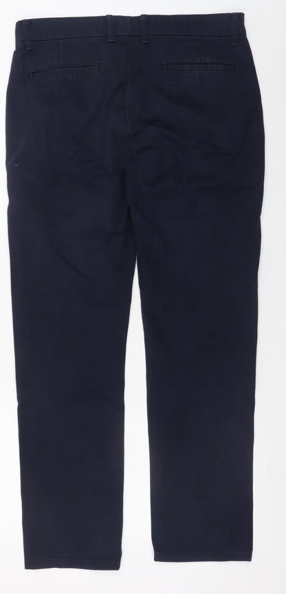 Tom Penn Men's Blue Chino Trousers W34 L30 Cotton Stretch