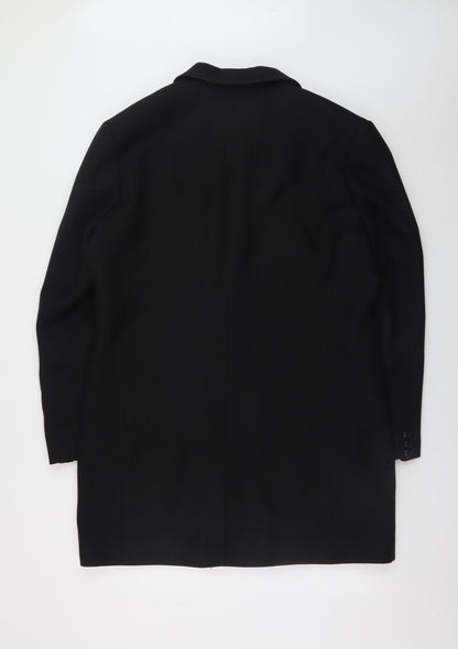 Mens UK Size 54 Bertoni Black Overcoat