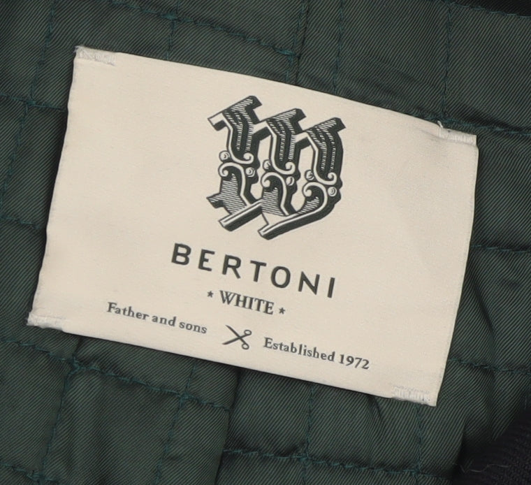 Mens UK Size 54 Bertoni Black Overcoat