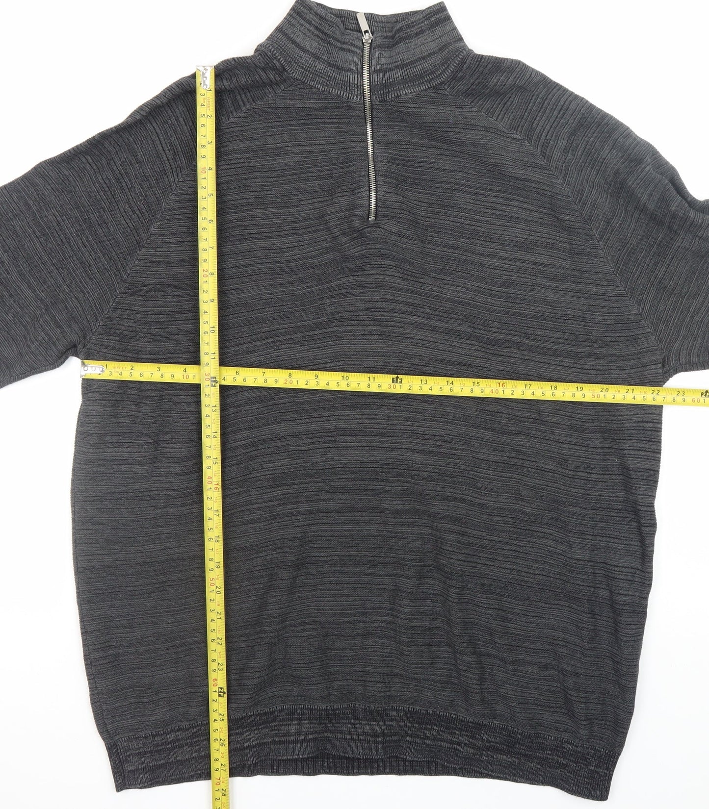 Mens UK Size 2XL Primark Grey Full Zip Jumper