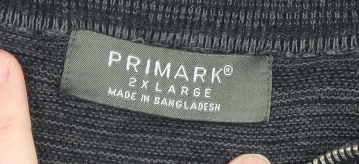 Mens UK Size 2XL Primark Grey Full Zip Jumper