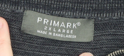 Mens UK Size 2XL Primark Grey Full Zip Jumper