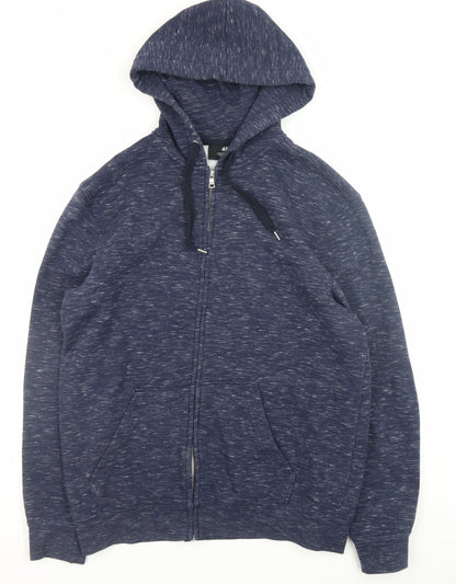 Mens UK Size M H&M Blue Full Zip Hoodie