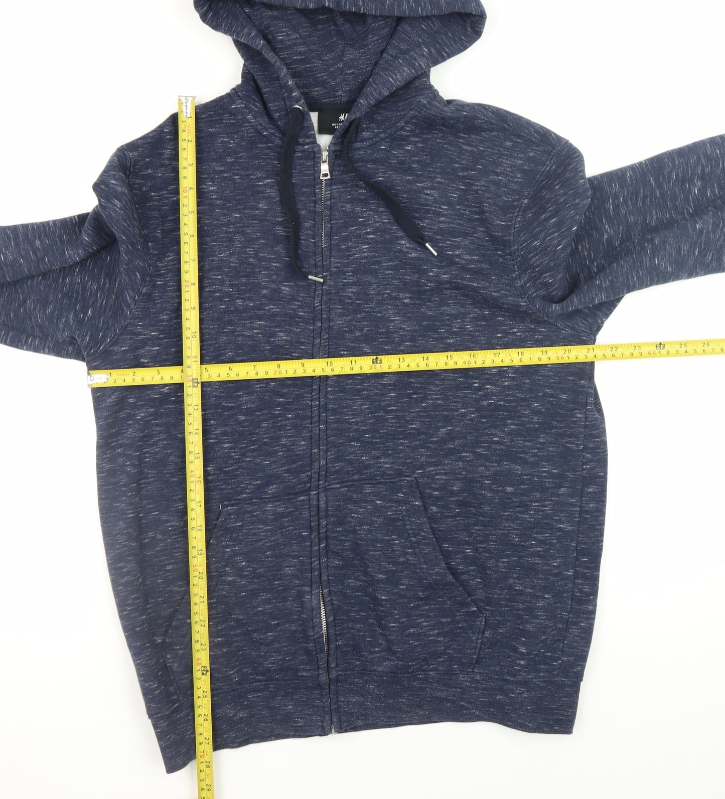Mens UK Size M H&M Blue Full Zip Hoodie