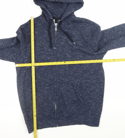 Mens UK Size M H&M Blue Full Zip Hoodie