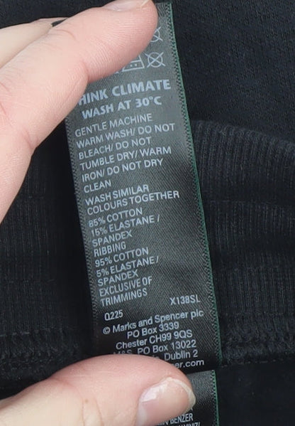 Marks and Spencer Mens Black Regular Fit Sweatpants Size 12