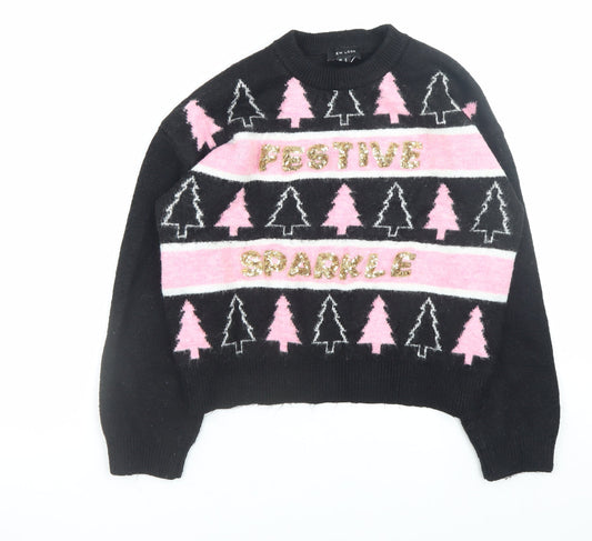 Womens UK Size M New Look Black Pullover Jumper