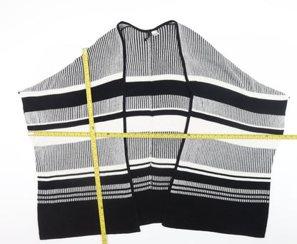 H&M Divided Women's Black Striped Knit Cape Jumper Size 8