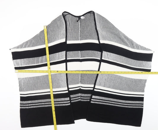 H&M Divided Women's Black Striped Knit Cape Jumper Size 8