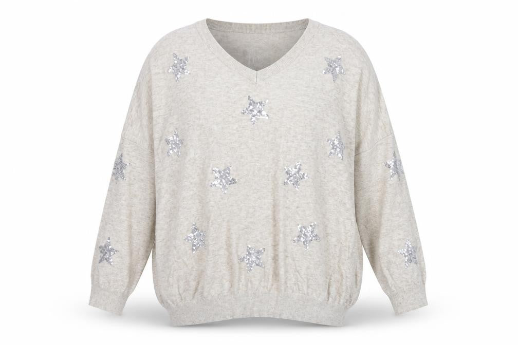 Womens UK Size One Size Haven Beige Pullover Jumper