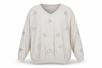 Womens UK Size One Size Haven Beige Pullover Jumper