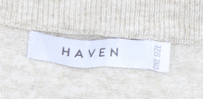 Womens UK Size One Size Haven Beige Pullover Jumper