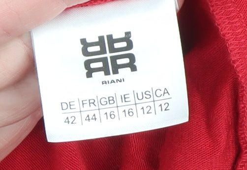 Womens UK Size 16 Riani Red Cardigan Jumper