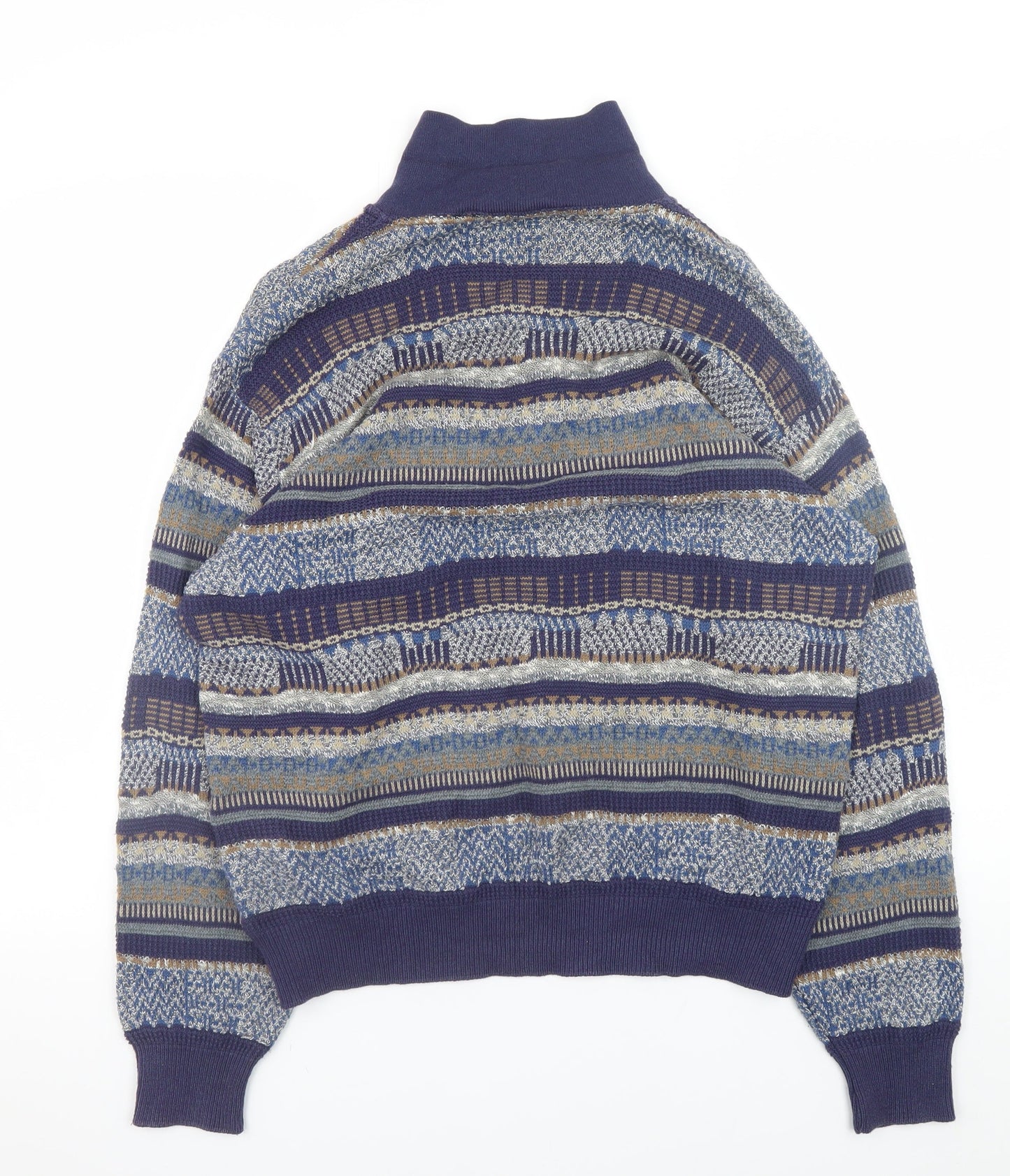 Mens UK Size M Mc Lauren's Blue Henley Jumper