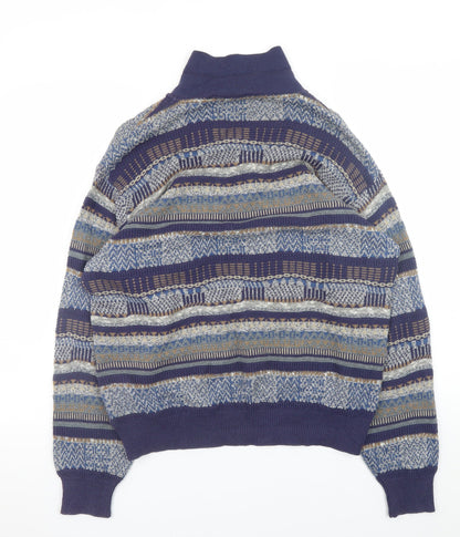 Mens UK Size M Mc Lauren's Blue Henley Jumper