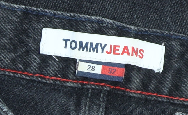 Mens UK Size M Tommy Jeans Regular Fit Straight Black Jeans