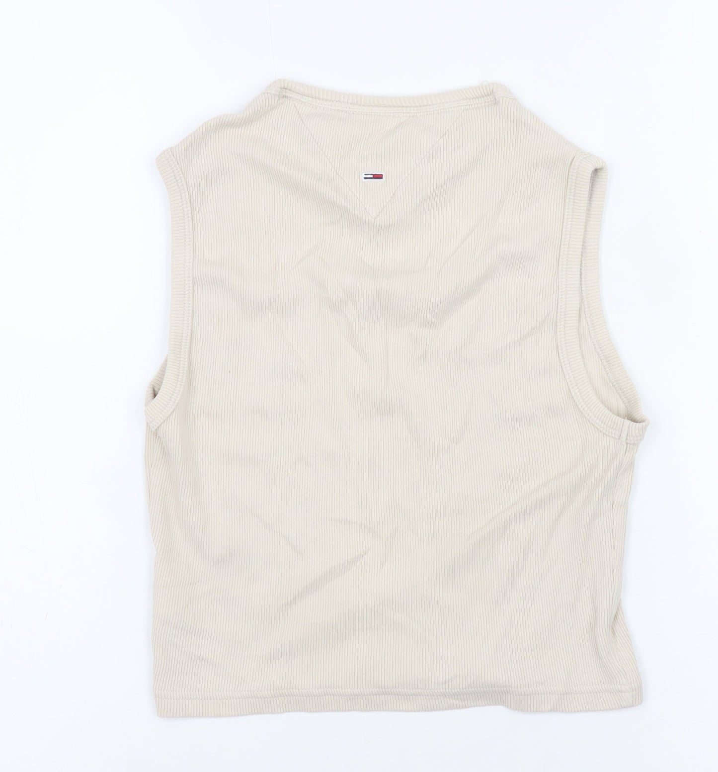 Womens UK Size S Tommy Jeans Beige Cropped Tank