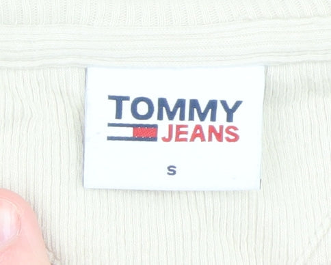 Womens UK Size S Tommy Jeans Beige Cropped Tank