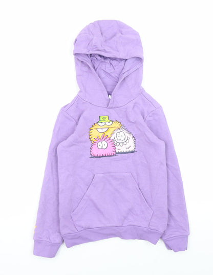 Boys UK Size 7-8 Years adidas Purple Pullover Hoodie