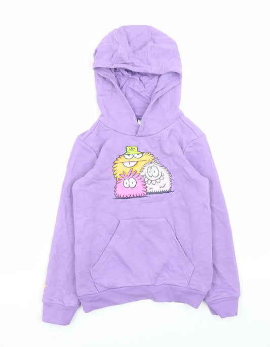 Boys UK Size 7-8 Years adidas Purple Pullover Hoodie
