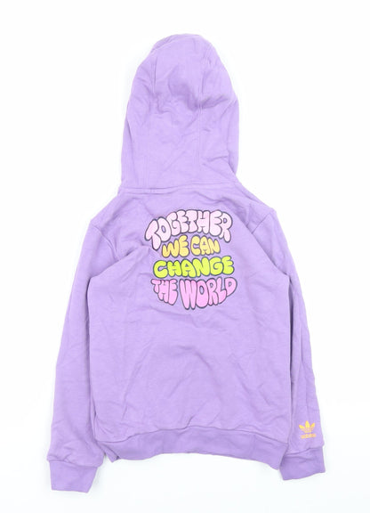 Boys UK Size 7-8 Years adidas Purple Pullover Hoodie