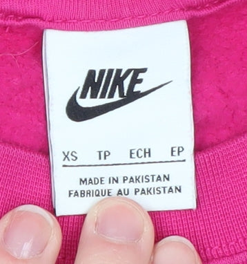 Womens UK Size XS Nike Pink Pullover Sweatshirt
