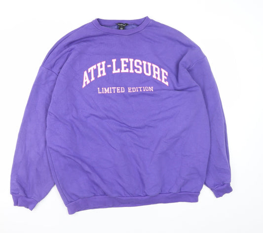 Womens UK Size M Boohoo Purple Pullover Sweatshirt