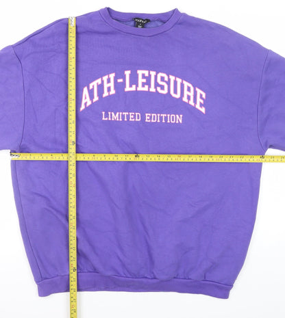 Womens UK Size M Boohoo Purple Pullover Sweatshirt