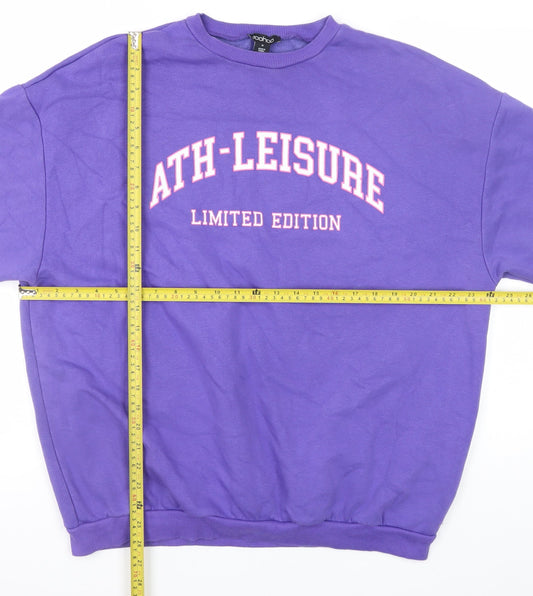 Womens UK Size M Boohoo Purple Pullover Sweatshirt