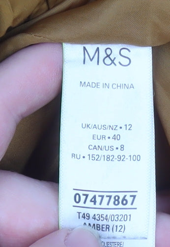 Womens UK Size 12 Marks and Spencer Brown Puffer Jacket