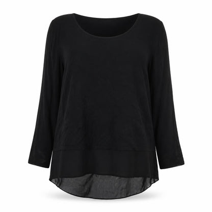Alice Collins Women's Black Size 16 Tunic Blouse Bow Back Detail