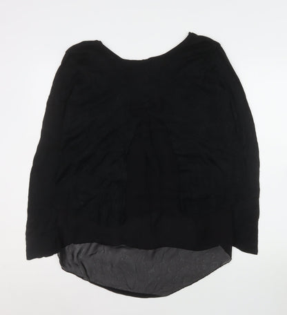 Alice Collins Women's Black Size 16 Tunic Blouse Bow Back Detail