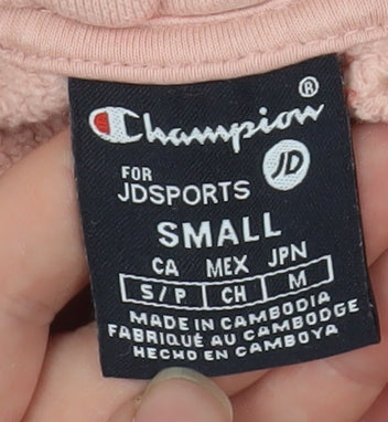 Womens UK Size S Champion Pink Pullover Hoodie