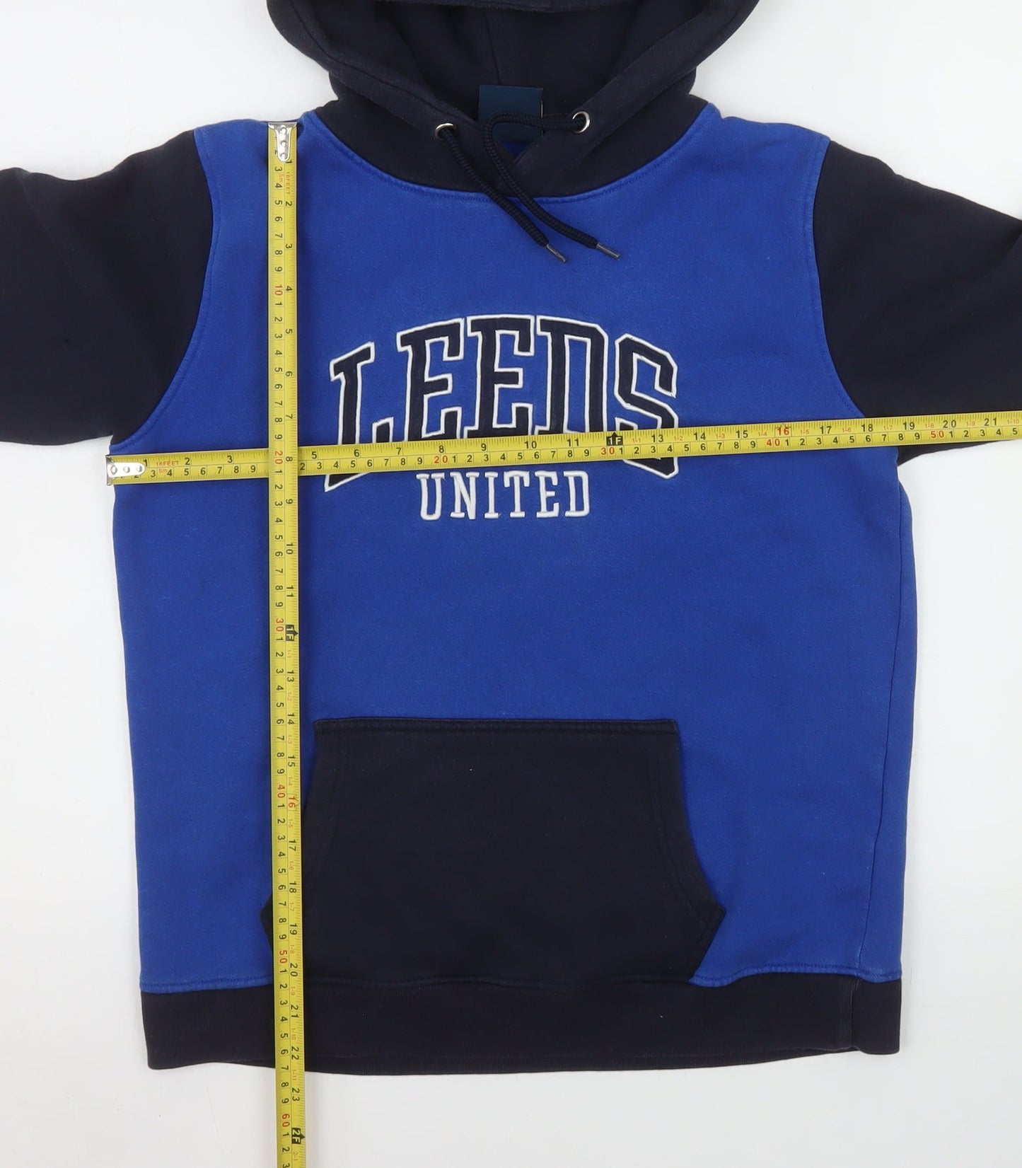 Boys UK Size 158 Leeds United Blue Pullover Hoodie