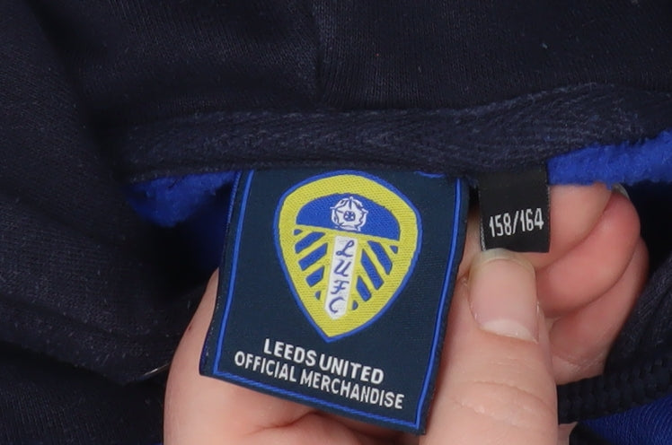 Boys UK Size 158 Leeds United Blue Pullover Hoodie