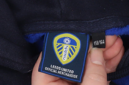 Boys UK Size 158 Leeds United Blue Pullover Hoodie