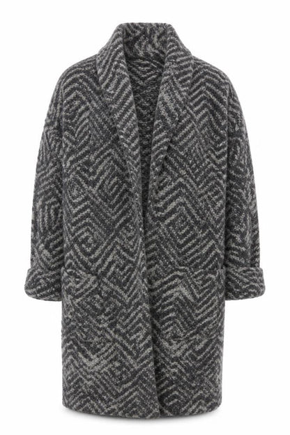 Paul Costelloe Women’s Grey Wool Blend Mid-Length Coatigan Size 12