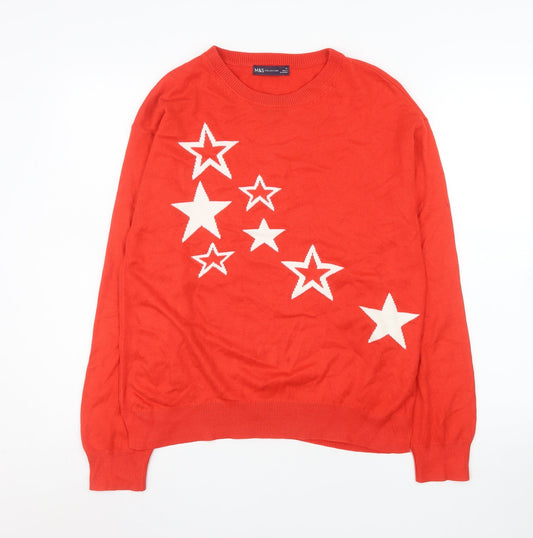 Womens UK Size 12 Marks and Spencer Red Pullover Jumper